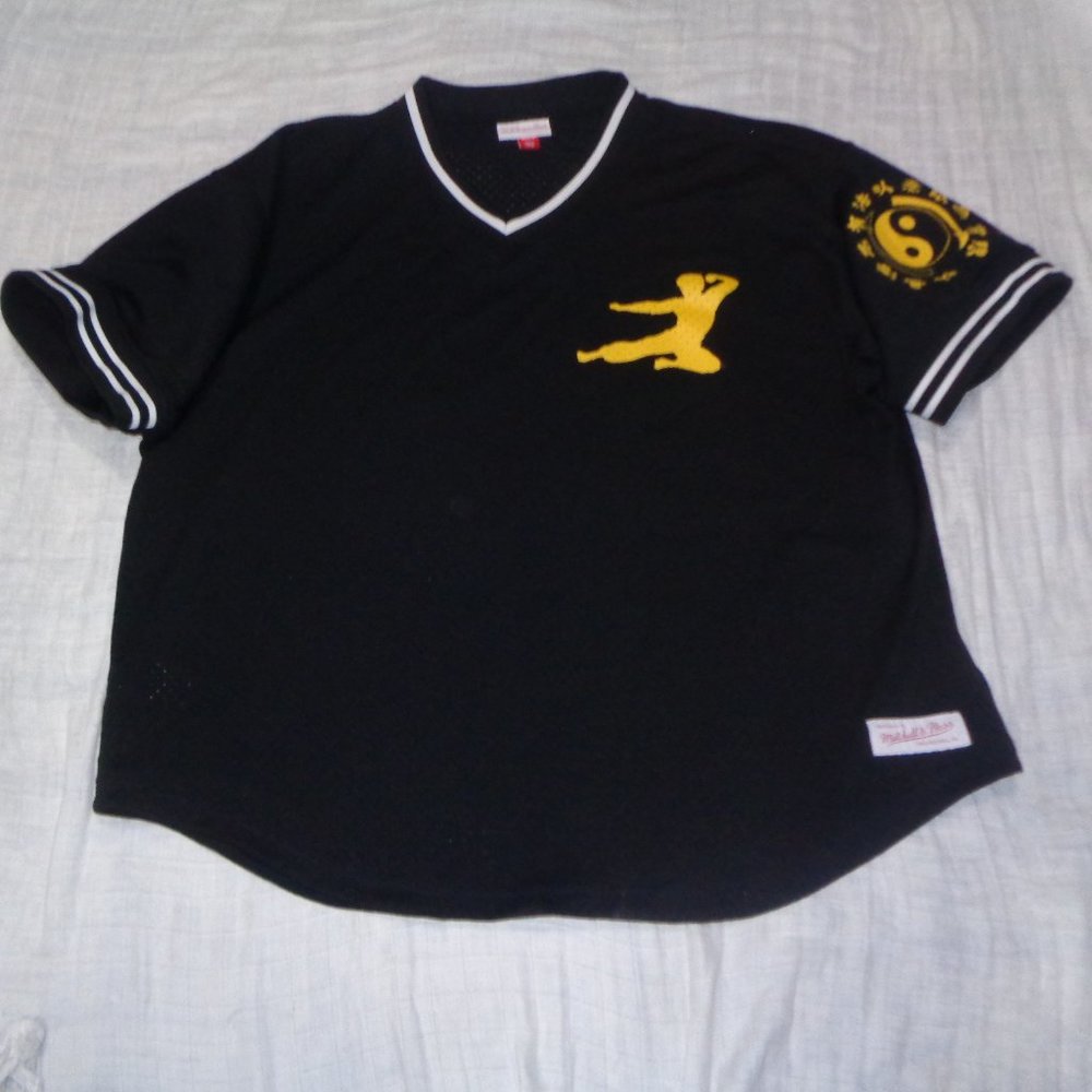 Mitchell & Ness x Bruce Lee The Dragon 73 Mesh Pullover Baseball Jersey Size 2XL